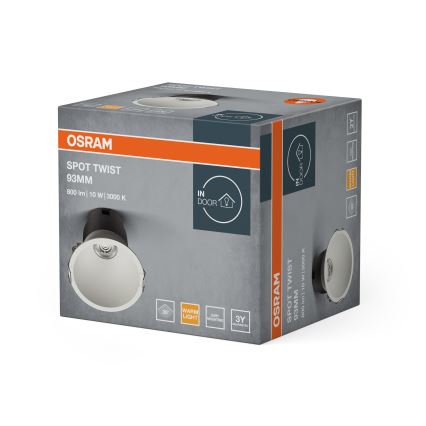 Osram - Spot encastré SPOT TWIST LED/10W/230V 3000K Ø 9,3 cm blanc