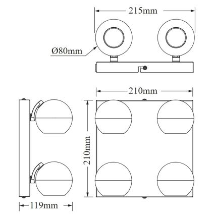 Osram - Spot SPHERAL 4xGU10/6W/230V blanc