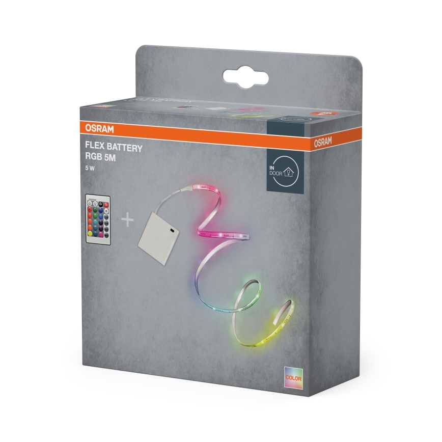 Osram - Striscia LED RGB dimmerabile FLEX BATTERY 5m LED/5W/4xAA + telecomando