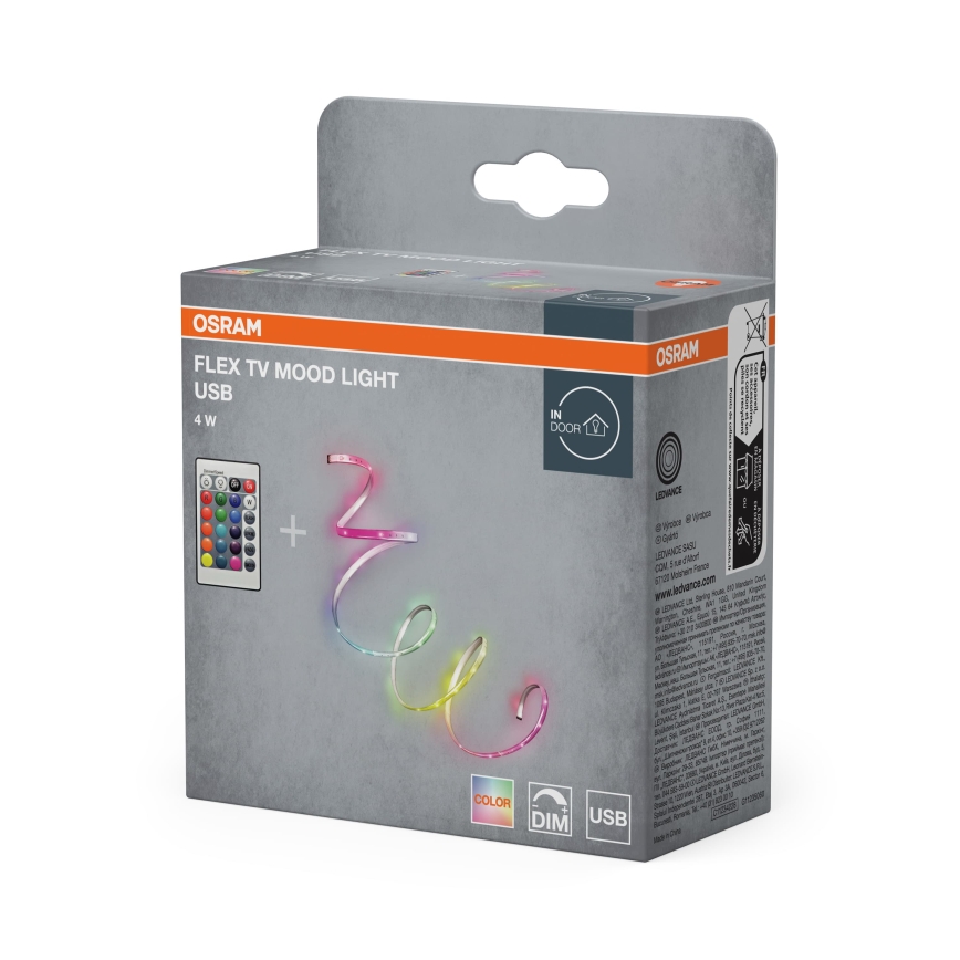 Osram - Striscia LED RGB dimmerabile FLEX TV MOOD 1,5m LED/4W/5V + telecomando