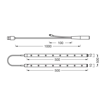Osram - Striscia LED RGB dimmerabile FLEX TV MOOD 1,5m LED/4W/5V + telecomando