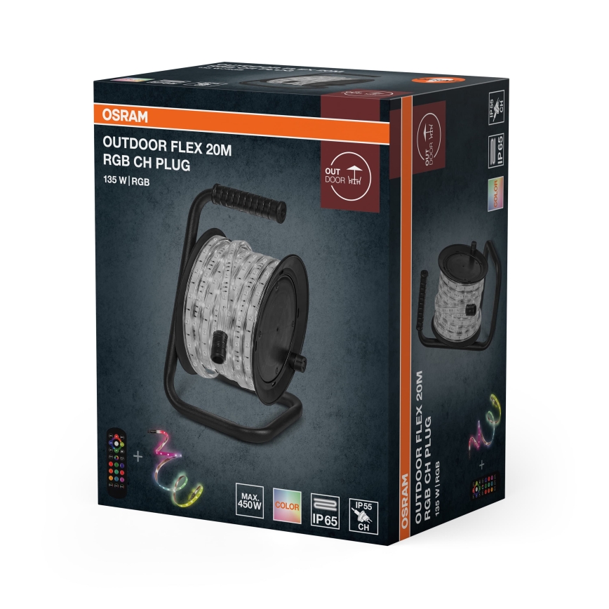 Osram - Striscia LED RGB dimmerabile per esterni FLEX 20m LED/135W/230V IP65 + telecomando