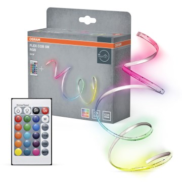 Osram - Striscia LED RGBW dimmerabile FLEX COB 5m LED/24W/230V 2700-6500K + telecomando