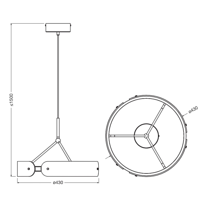 Osram - Suspension LED sur câble DECOR CURVE LED/33W/230V gris