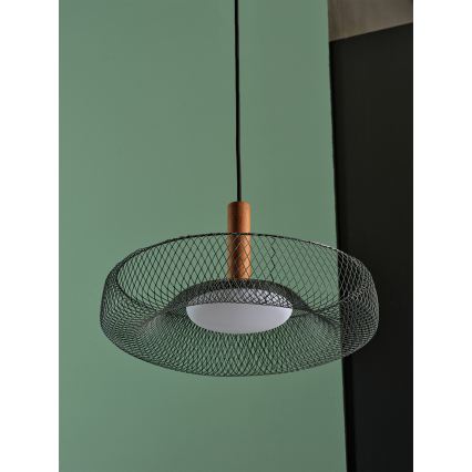 Osram - Suspension LED sur câble DECOR MESH LED/18,5W/230V Ø 40 cm noir/bois d'hévéa