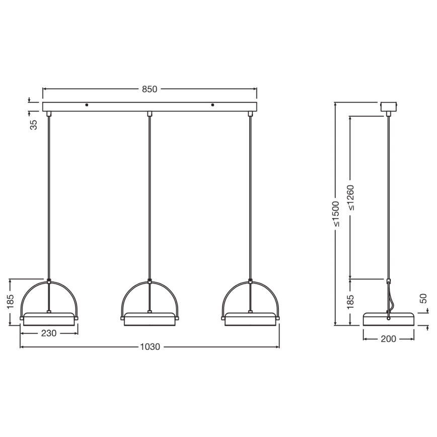Osram - Suspension LED sur câble DECOR PUCK 3xLED/12W/230V noire