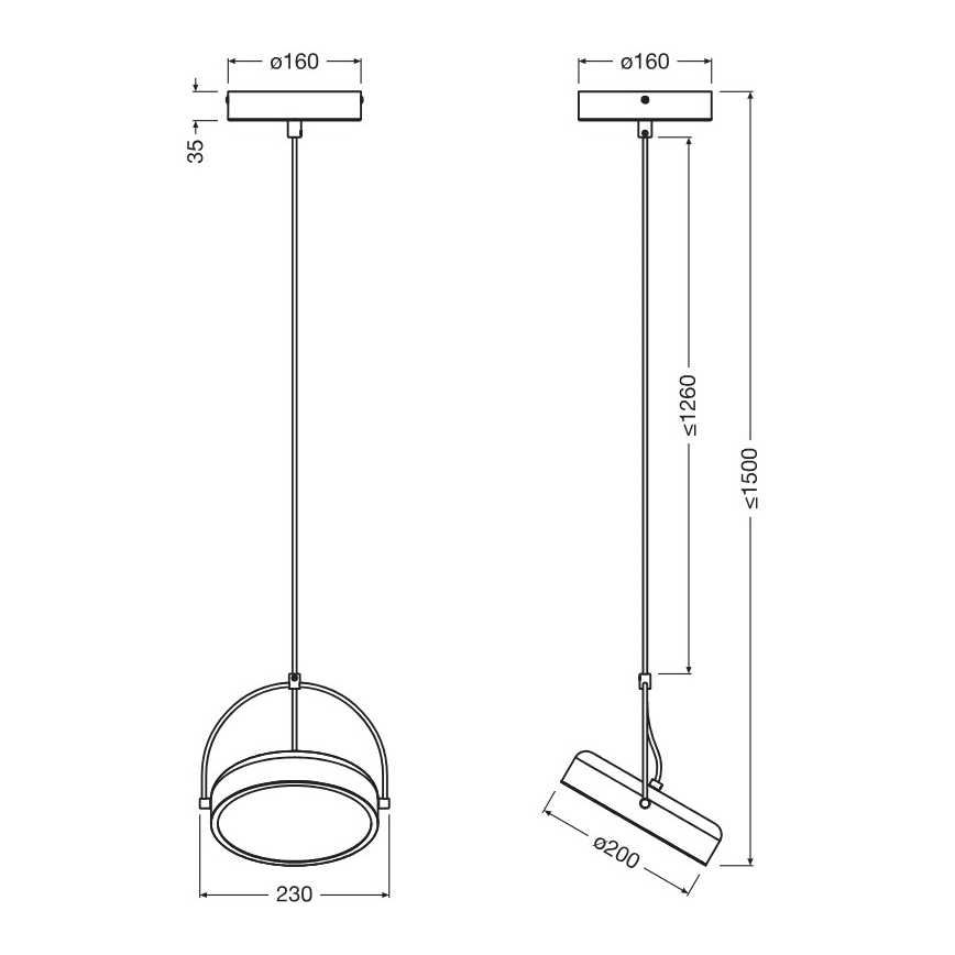 Osram - Suspension LED sur câble DECOR PUCK LED/12W/230V IRC 90 noire