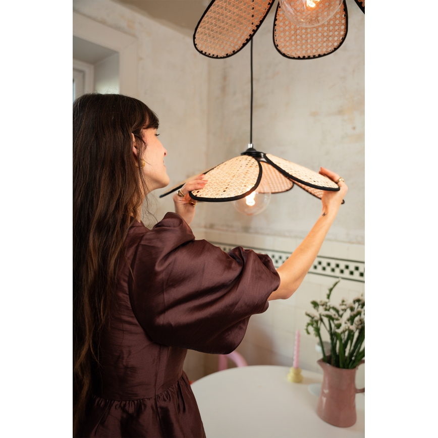 Osram - Suspension sur câble DECOR RATTAN 1xE27/15W/230V Ø 58 cm beige/noir