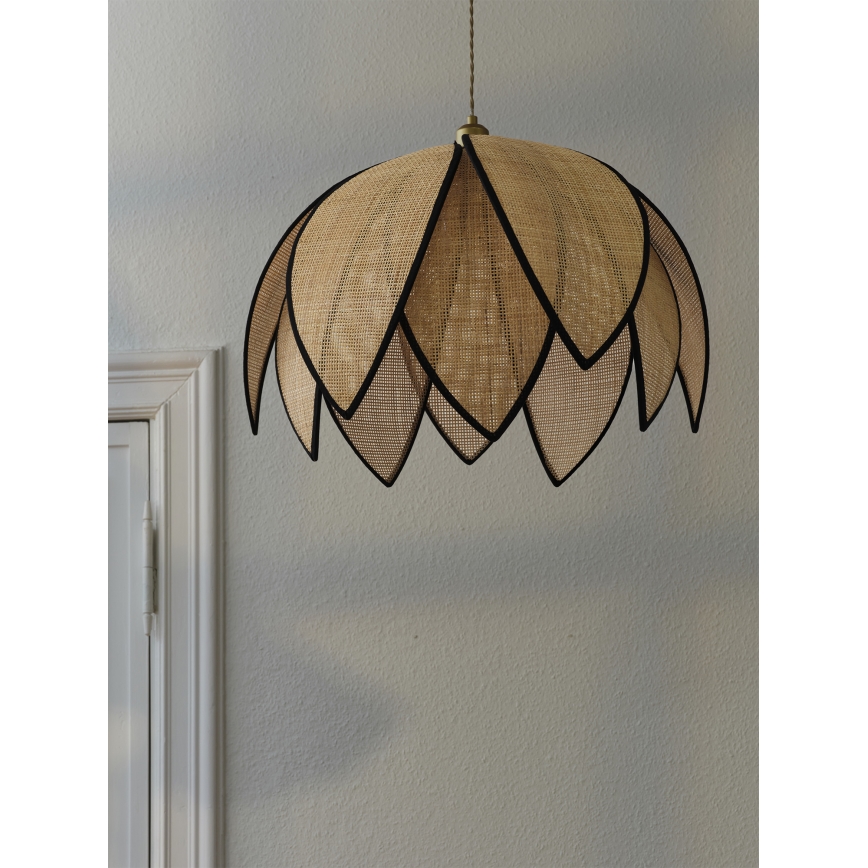 Osram - Suspension sur câble DECOR RATTAN 1xE27/15W/230V Ø 67 cm beige/noir