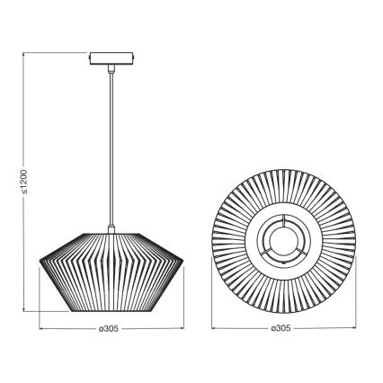 Osram - Suspension sur câble DECOR STRIPES 1xE27/10W/230V Ø 30,5 cm beige