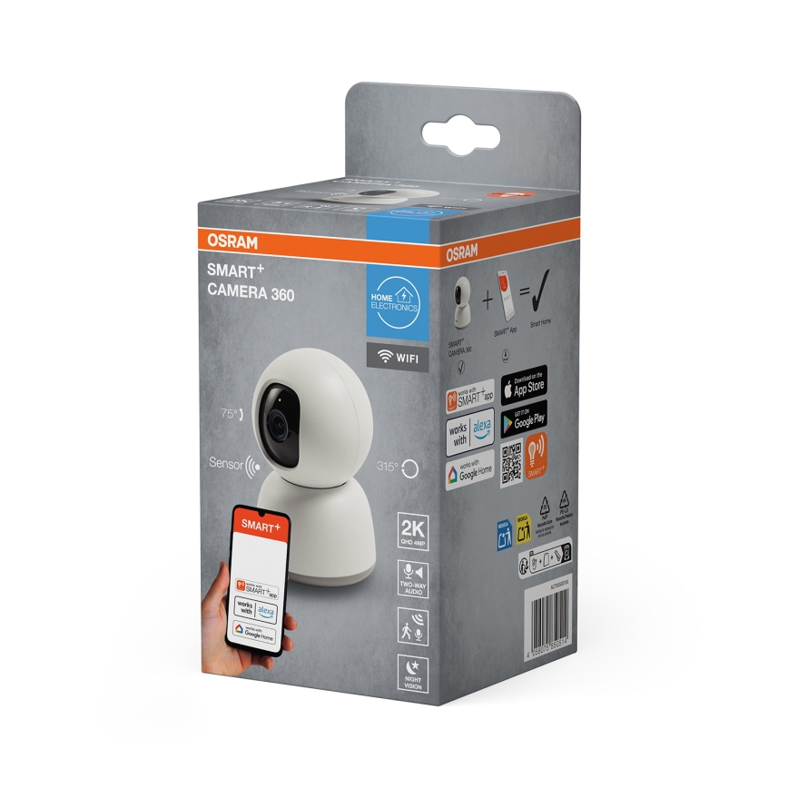 Osram - Telecamera da interno smart 360° con sensore 2K SMART+ 230V Wi-Fi