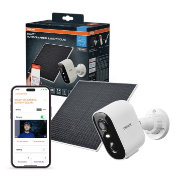 Osram - Telecamera solare intelligente con sensore 2K SMART+ 5V 5200 mAh IP66 Wi-Fi