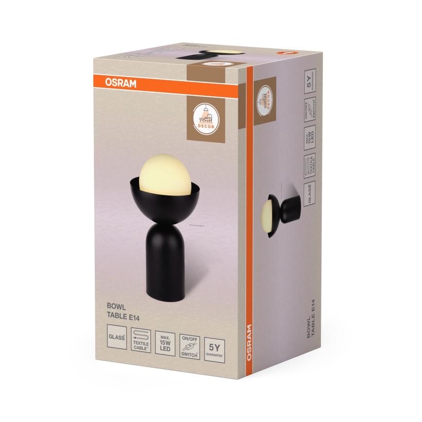 Osram - Tischlampe DECOR BOWL 1xE14/25W/230V schwarz