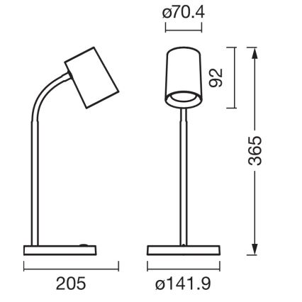 Osram - Tischlampe DESK LINE 1xGU10/9W/230V weiß