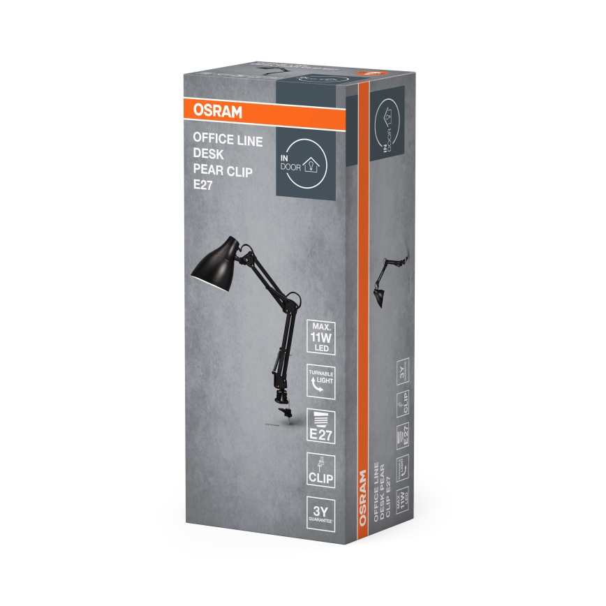 Osram - Tischleuchte mit Klemme DESK LINE 1xE27/11W/230V schwarz