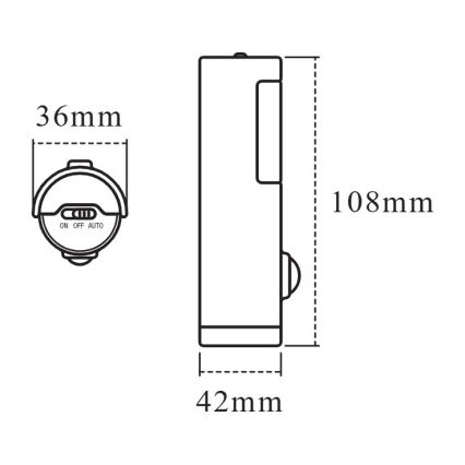 Osram - Veilleuse LED NIGHTLUX avec capteur, 0,35 W, 3xAAA, IP54, argentée