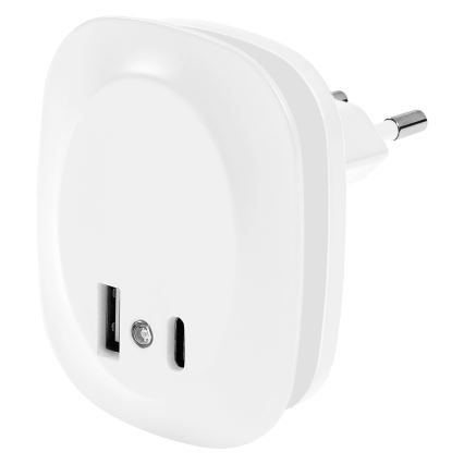 Osram - Veilleuse LED à brancher sur prise avec capteur et port USB LUNETTA LED/12,5W/230V blanche
