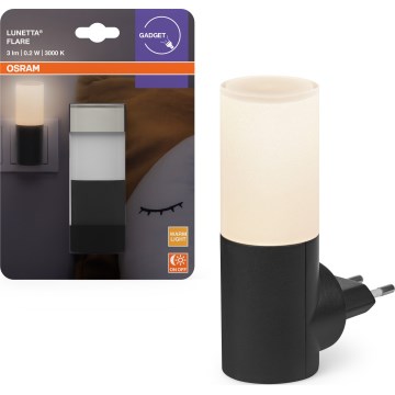 Osram - Veilleuse LED à détecteur crépusculaire LUNETTA LED/0,2W/230V noire