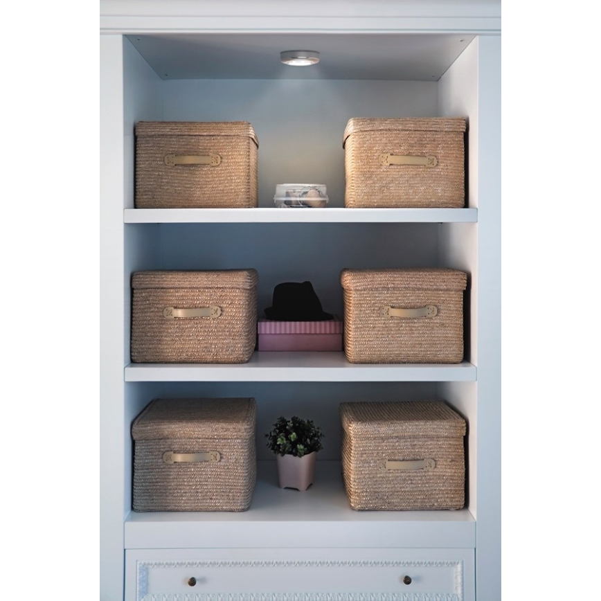 Osram - Veilleuse tactile d'orientation DOT-IT LED/0,2W/3xAAA Ø 6,8 cm argentée