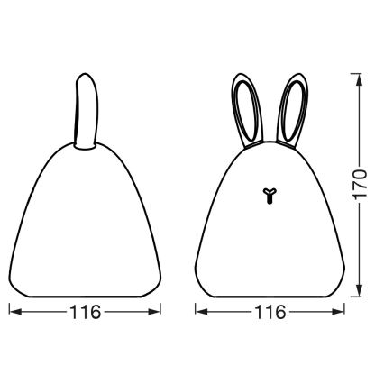 Osram - Veilleuse tactile LED pour enfants TOUCH LED/2,5W/5V 1200 mAh lapin