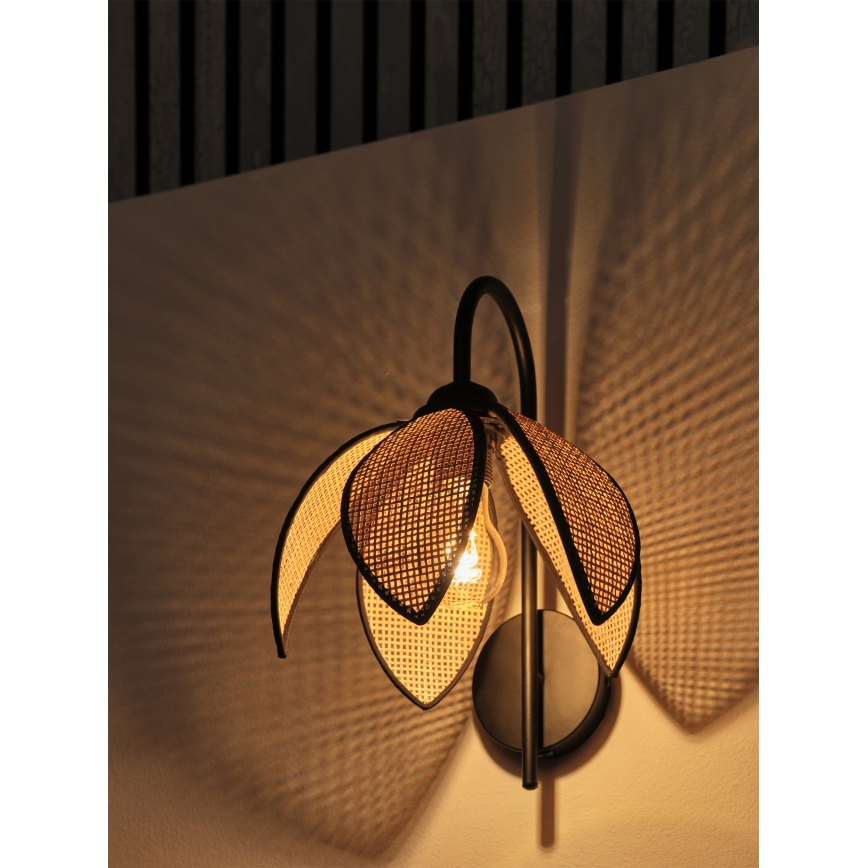 Osram - Wandleuchte DECOR RATTAN 1xE27/15W/230V beige/schwarz