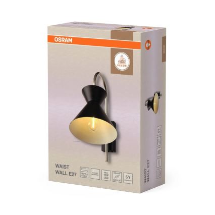 Osram - Wandleuchte DECOR WAIST 1xE27/40W/230V schwarz