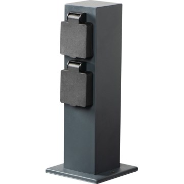 Outdoor-Steckdosensäule NASTO 2Z Type E 230V IP44 anthrazit