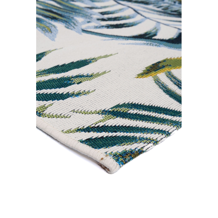 Outdoor-Teppich CAPPUCCINO 80x165 cm türkis/weiß