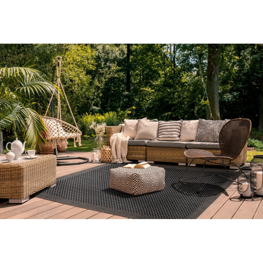 Outdoor-Teppich EXPRESS NEW OUTDOOR 120x160 cm Anthrazit/Braun