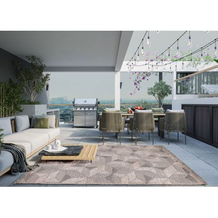 Outdoor-Teppich ORIA 120x170 cm Grau/Beige