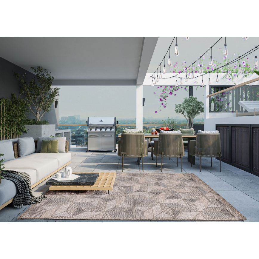 Outdoor-Teppich ORIA 120x170 cm Grau/Beige