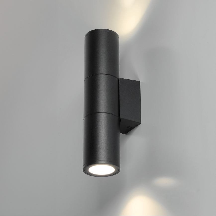Outdoor-Wandleuchte 2xGU10/35W/230V IP54 rund schwarz