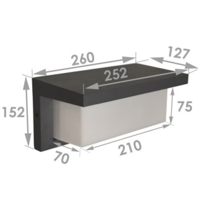 Outdoor-Wandleuchte NEELY 1xE27/12W/230V IP54 schwarz