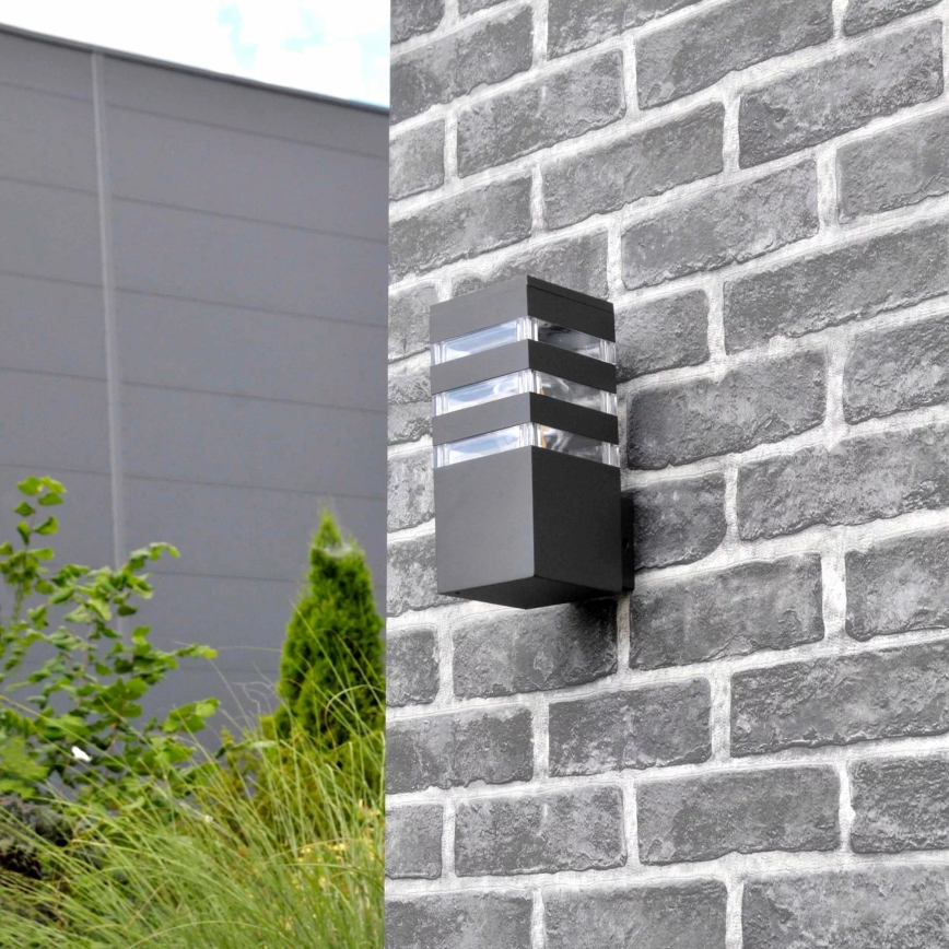 Outdoor-Wandleuchte TEKSAS 1xE27/12W/230V IP44 Graphit