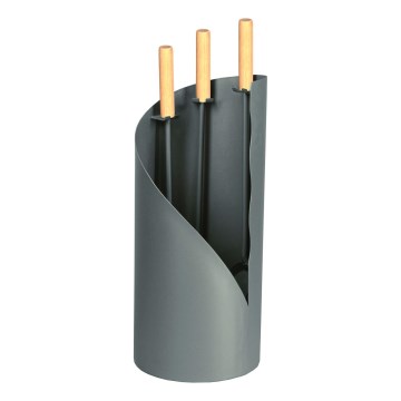 Outils de cheminée 4 pce anthracite/épicéa