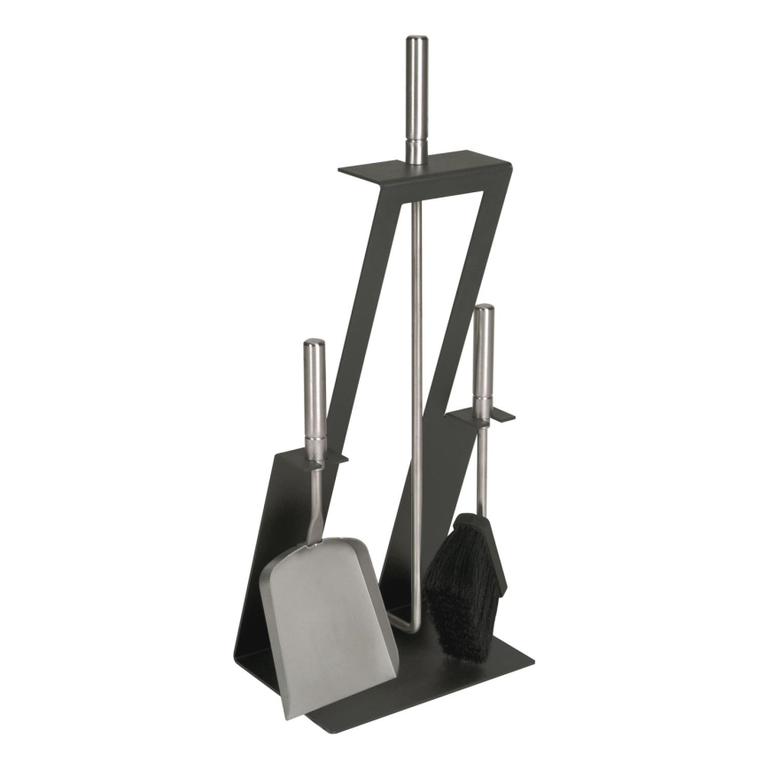 Outils de cheminée 4 pce anthracite