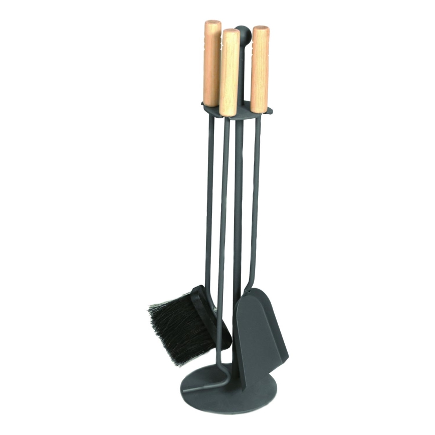 Outils de cheminée 4 pcs anthracite/épicéa