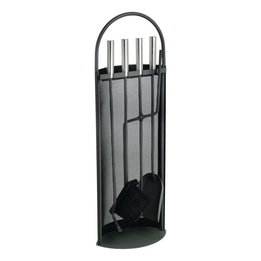 Outils de cheminée 5 pce anthracite