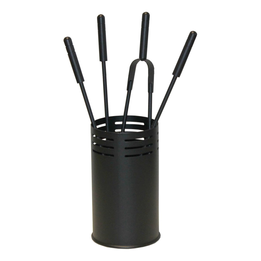 Outils de cheminée 5 pce noir