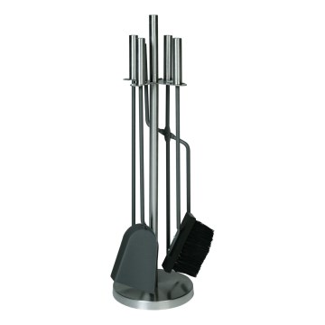 Outils de cheminée 5 pcs chrome mat