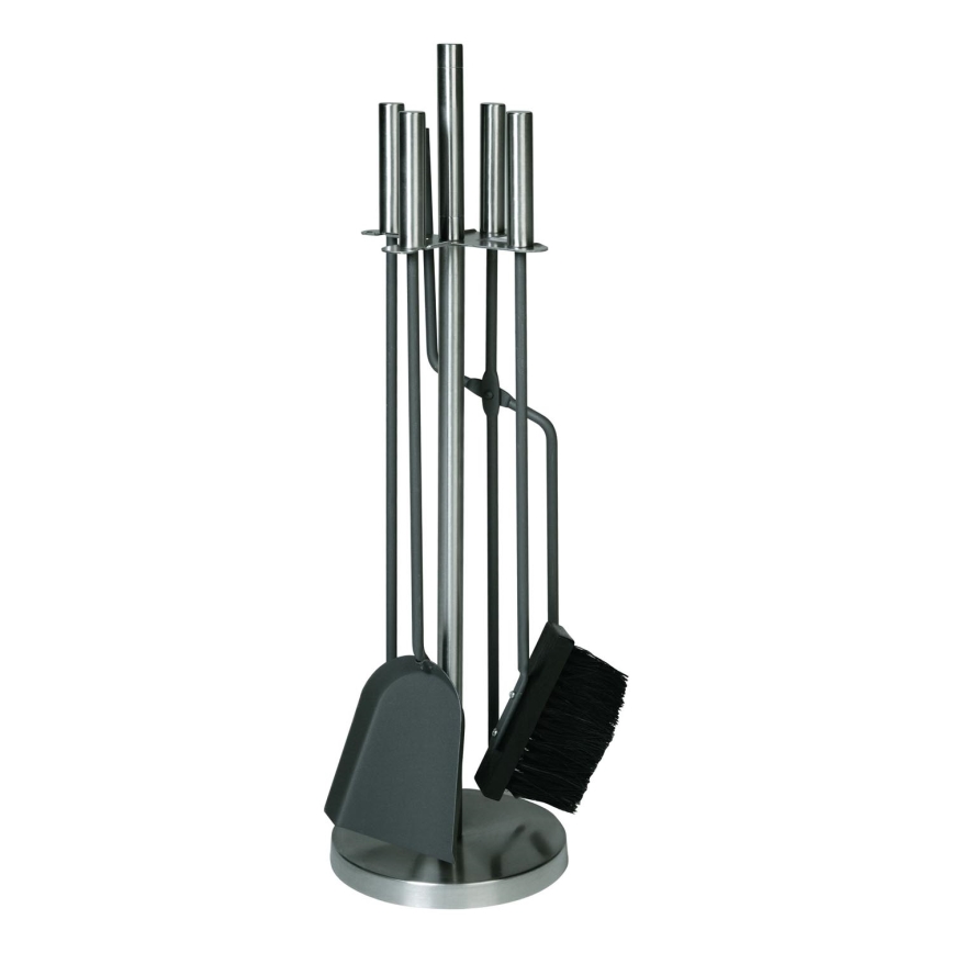 Outils de cheminée 5 pcs chrome mat