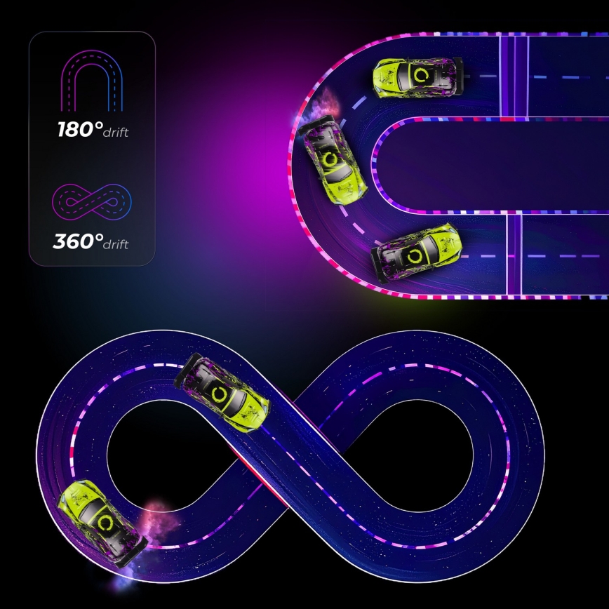 Overmax - Auto da drift radiocomandata X-DRIFT 1000 mAh, giallo/viola