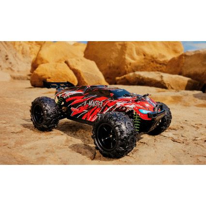Overmax - Auto radiocomandata X-MONSTER 3.5 con batteria da 1700 mAh, nero/rosso/verde