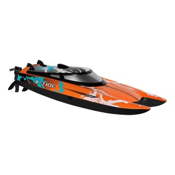 Overmax - Barca telecomandata RC X-TIDE 2400 mAh nero/arancione
