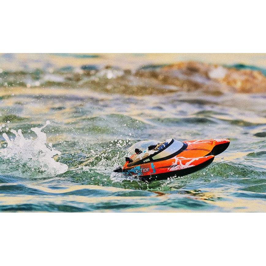 Overmax - ferngesteuertes RC-Boot X-TIDE 2400 mAh schwarz/orange