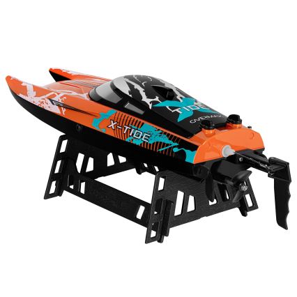 Overmax - ferngesteuertes RC-Boot X-TIDE 2400 mAh schwarz/orange