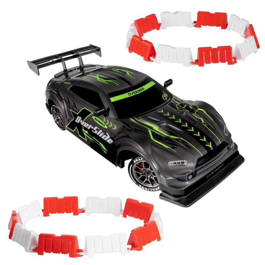 Overmax - ferngesteuertes RC-Drift-Auto 2-in-1 X-OVERSLIDE 1000 mAh schwarz/grün/blau/rot