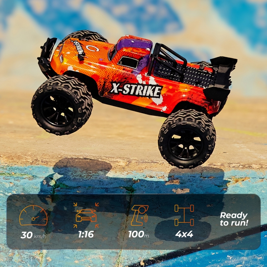 Overmax - RC-Auto mit Fernbedienung X-STRIKE 3000 mAh schwarz/orange