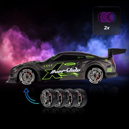 Overmax - ferngesteuertes RC-Driftauto X-OVERSLIDE 1000 mAh schwarz/grün/blau/rot
