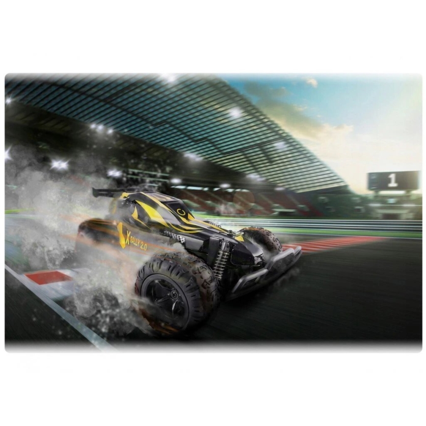 Overmax - Voiture radiocommandée X-RALLY 2.0, 1200 mAh, noir/jaune